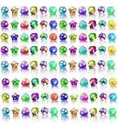 OLUPP 48 Pack LED Light Up Rings, Glow in the Dark Party Supplies, 6 Style Flashing Glow in the D...