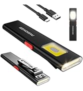 PASIION Rechargeable Flat EDC Flashlight,Pocket Flash Light – Small LED Light with Magnetic Base,...