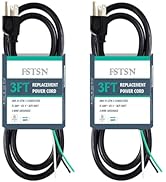 FSTSN 2 Pack 3 ft 14/3C SJTW Appliance and Power Tool Extension Cord, 14 Gauge 3 Prong Replacemen...