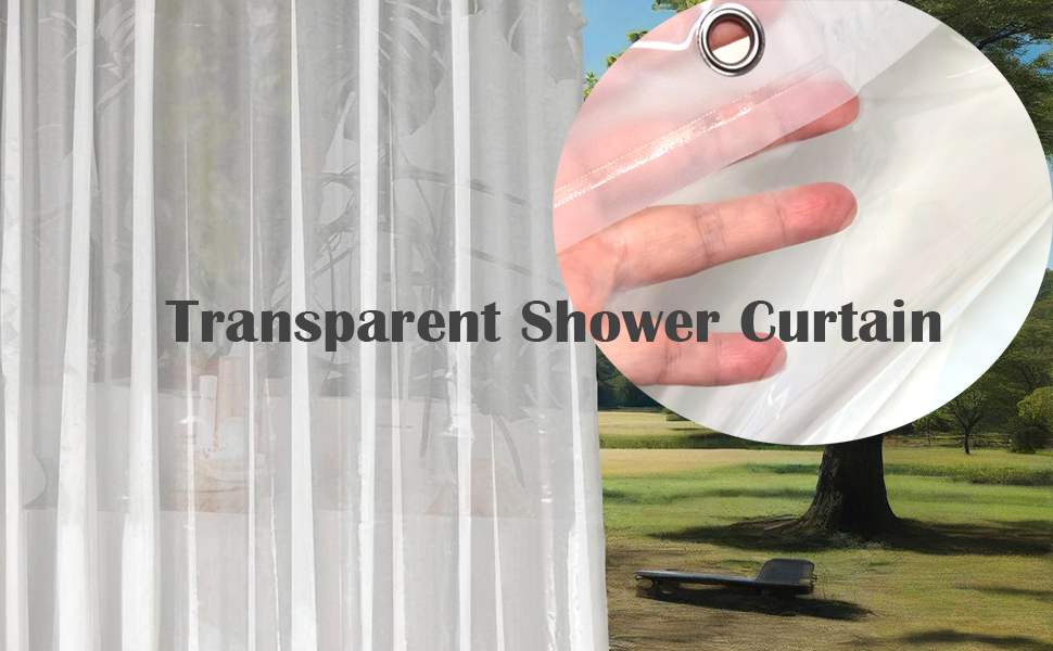 Clear shower curtain