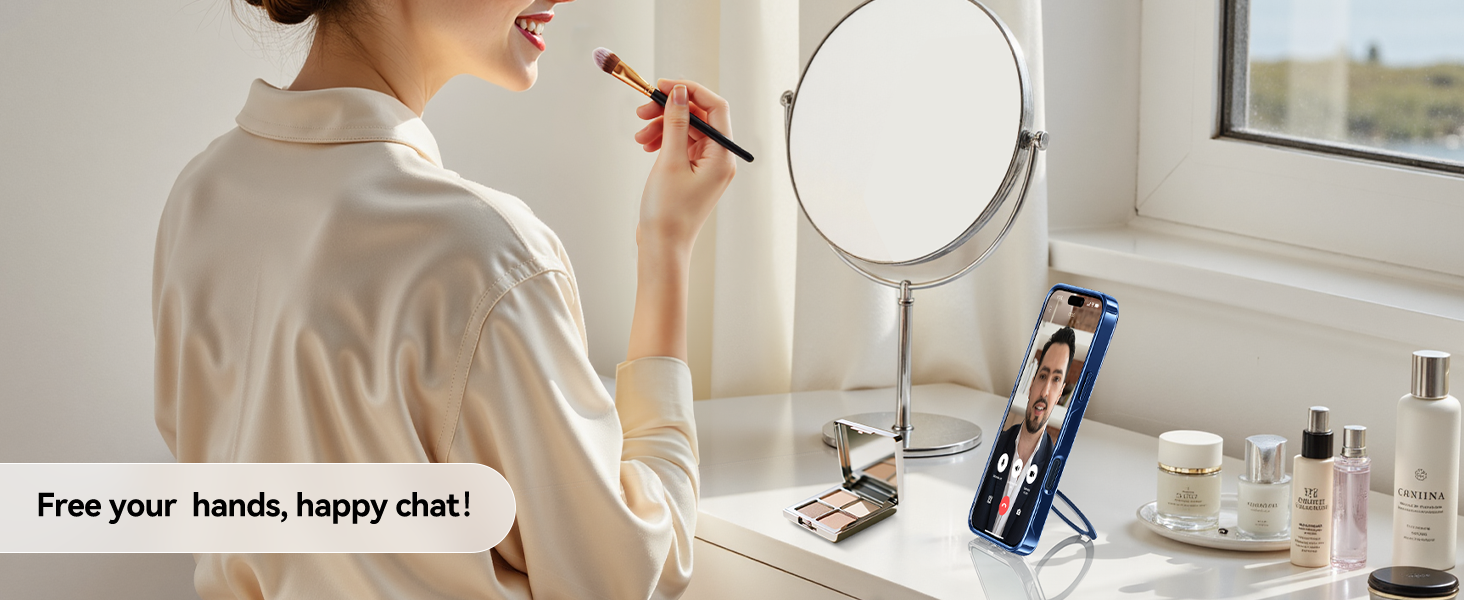 Orange for iPhone 17 Pro Case with 360 Spin Magnetic Stand Slim Polished Clear