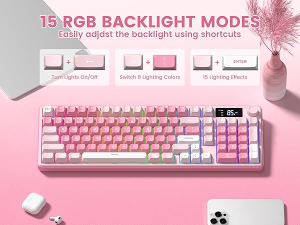 15 RGB BACKLIGHT MODES