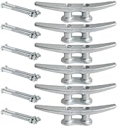 Dock Cleats 6 Inch 6 Pack, Hot Dipped Galvanized Cast Iron Boat Cleats, Boat Dock Cleats with Bol...