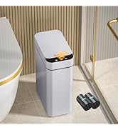 LJIACLEA Bathroom Smart Touchless Trash Can for Kitchen 2.6 Gallon Automatic Motion Sensor Rubbis...
