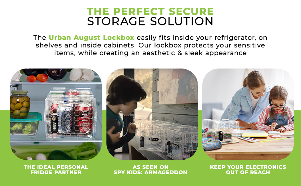 Perfect fit for fridge. Can also be used as a lock box to jail device from kids..