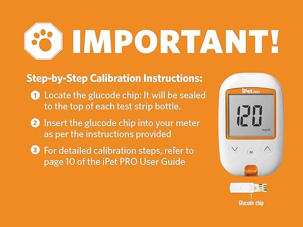 test strip calibration, blood glucose testing, ipet pro