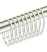 Nickel Shower Curtain Rings, Rustproof Shower Curtain Hooks for Bathroom, ZESLMG Decorative Showe...