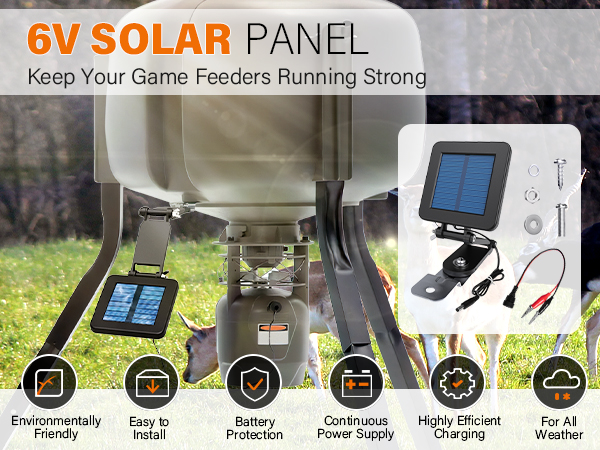  6V solar panel charger for deer feeder game feeder solar panel for hunting outdoor efficient