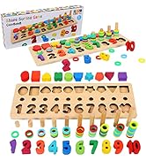 CozyBomB Montessori Educational Wooden Toys for Kids Toddler Number Puzzles Sorter Counting Shap...