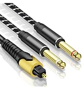 NCGGY 192KHz DAC Optical to Dual 6.35mm Converter,Optical Audio Cable to Dual 6.35mm 1/4" TS Mono...