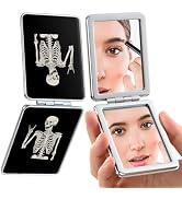 dcdcee Pocket Mirror, Small Travel Mirror with Magnification, Portable Double-Sided Magnifying Co...