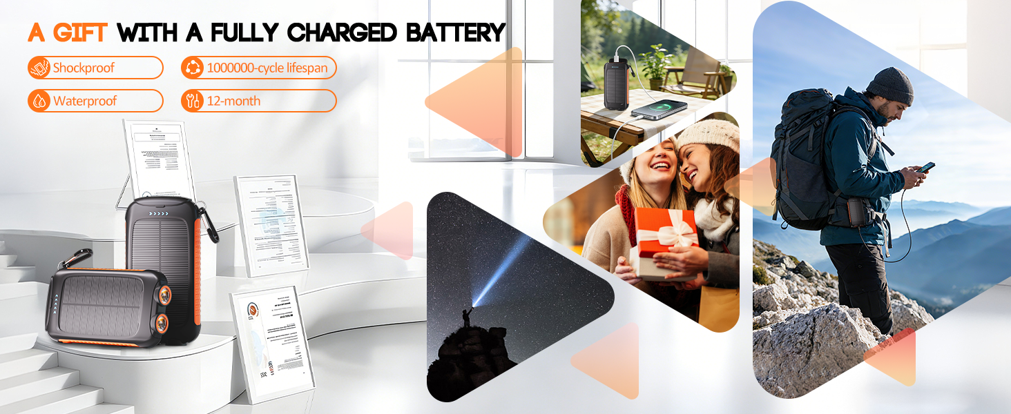 solar power bank portable charger power bank portable phone charger battery pack