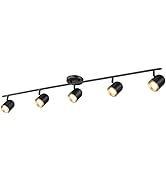FEMILA 44" Adjustable LED Track Light, 4000K Black Ceiling Track Lighting Fixture, 350° Rotatable...