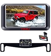 YIMU Car Backup Camera for car with Monitor,Night Vision, DIY Guide Lines, IP69K Waterproof, Fron...