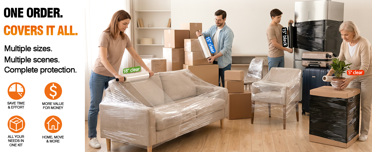 Plastic Stretch Film Shrink Stretch Wrap Moving Supplies Packing Shipping Pallet Boxes Dorm college