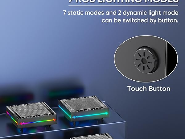 9 RGB lighting modes - 2 dynamic+ 7static