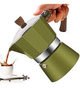 Vaolvpant 3 Cup Aluminum Moka Pot Green Classic Stovetop Espresso Coffee Maker 150ml 5oz Coffeema...