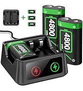 Rechargeable Xbox One Controller Battery Pack, 3x4800mWh Fast Charging USB Xbox Battery Charger S...
