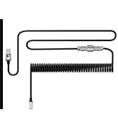 ATTACK SHARK C01 RGB Backlit Custom Coiled USB C to A Cable for Mechanical Keyboard,Double-Sleeve...