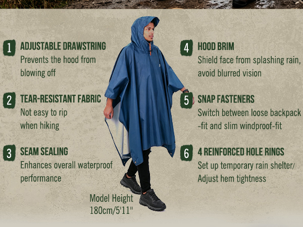 hooded rain poncho
