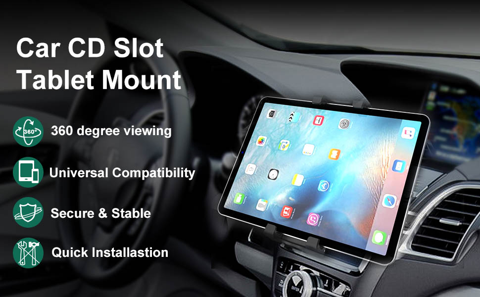EXSHOW Car Tablet Mount CD Slot Holder 