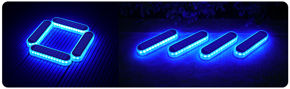 Blue solar lights outdoor waterproof led 