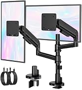 monTEK Dual Vertical Monitor Arm up to 40 inch, Aluminum Heavy-Duty Height Adjustable Stacked Des...