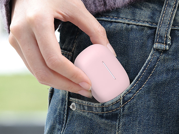 Compact wireless earbud charging case designed for easy pocket carry and travel use