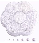 5800Pcs Half Pearls for Crafts, Flatback Pearls for Artwork Making, DIY Rhinestones Accessory Nai...