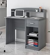 Techni Mobili Classic Office Storage Writing Desk, Grey