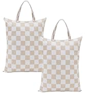 Ohocut Checkered 2 Pcs Large Travel Laundry Bags for Dirty Clothes, Aesthetic Trendy Waterproof W...