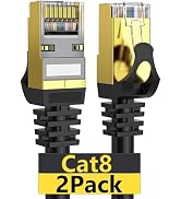 Dacrown Cat 8 Ethernet Cable 6 ft 2 Pack Shielded, Indoor&amp;Outdoor, Heavy Duty High Speed Direct B...