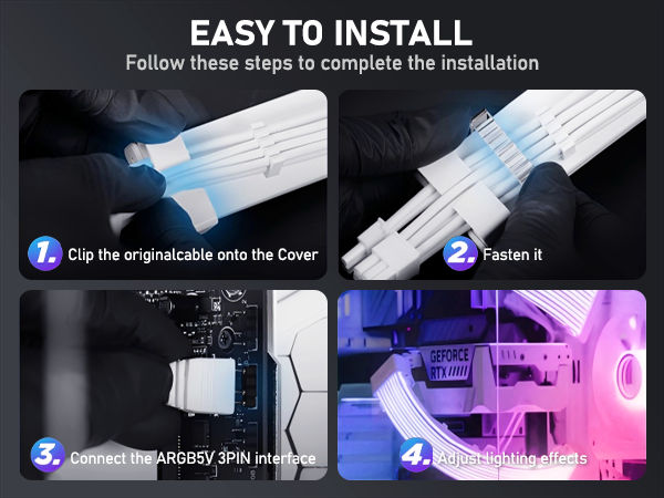 RGB PSU Extension Cable Cover Kit