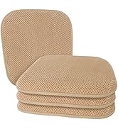 PAGGED Khaki Kitchen Dining Chairs Cushions Set of 4 Non Slip Foam Patio Seat Cushions Washable S...