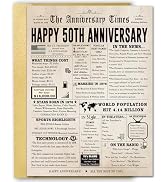 FANCYLUCKY Jumbo 50th Anniversary Card for Women Men, Funny 50th Wedding Anniversary Decorations ...