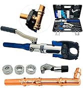 IBOSAD Copper Tube Fittings Hydraulic Pipe Crimping Tool with 1/2 inch,3/4 inch and 1 inch Jaw Co...
