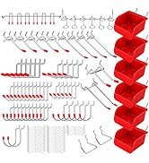 Ultimate 121-Piece Pegboard Hooks Set, Pegboard Accessories with Metal Hooks, Durable Peg Board O...