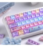 dagaladoo Clear keycaps Set,Translucent Keyboard keycaps,Jelly Key caps | Cat Shape keycap Glossy...