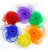 Novelty Place Dance and Juggling Scarves (12PCS) - Silk Square Scarf with Hemmed Edges - Easy Cle...