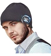 Bluetooth Beanie Hat Men Women Gifts, Bluetooth 5.0 Wireless Music Beanie with Detachable Built-i...
