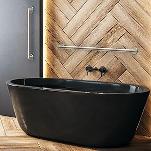 bathtub with saftey grab bar, satin nickel finish