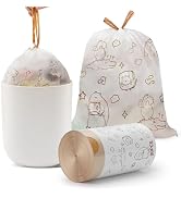Small Trash Bags, 4 Gallon Trash Bags Drawstring 90 Count, Printed with a Cute and Beautiful Kapi...