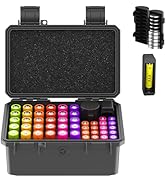 KIWIFOTOS 58 Slots AA AAA Battery Case Holder with Tester, Batteries Storage Organizer, IP67 Wate...