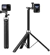 TELESIN 59in Long Selfie Stick Tripod for GoPro, 360 Ball Joint Extension Pole Monopod Handle Gri...