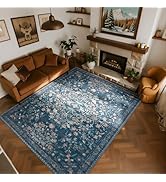 BGASZ Washable Rugs 8x10 Area Rugs for Living Room,Ultra Soft Faux Wool Retro Carpets,Non Slip Ba...