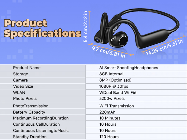 bone conduction headphones with camera