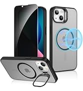 Ruky for iPhone 13/14 Case with Privacy Screen Protector, [with Detachable Buttons] Compatible wi...