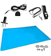 Static Care ESD Compliant Mat Workstation Kit - 16"x24"x.060", Wrist Strap Set, Ground Cord, Univ...