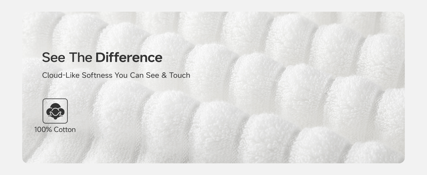 Large White Bath Towel Set of 2