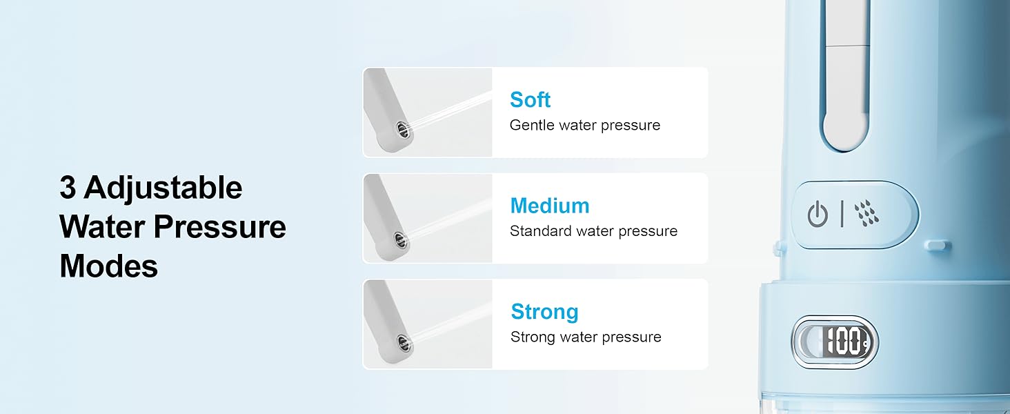 Electric portable bidet for travel 3 level water pressure modes